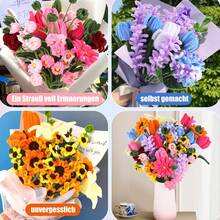 101 Pcs DIY Chenille Stem Set + Video Tutorial– 31 Colors Encrypted Chenille Stems, 30cm Fuzzy Pipe Cleaners – Suitable For Valentine's Day, Party Decoration, Christmas Decor And More– High Quality – Adult Crafts And Commercial Use - Monochrome - View 5
