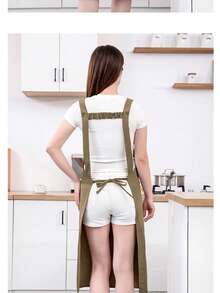 1pc Long Apron For Women, Lightweight And Breathable, Multi-Functional Pocket Design, Dedicated Phone Pocket, Kitchen Cooking Protection, Suitable For Kitchen Cooking, Restaurant, Party Gathering, Gift For Family - Multicolor - View 10