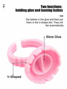100pcs Disposable Round Glue Rings, Adjustable Plastic Glue Cups For Eyelash Extensions - Multicolor - View 6