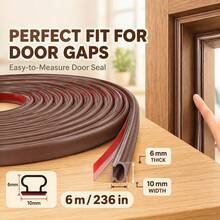 Self Adhesive Door Window Sealing Strip, Weather Stripping Noise Reduction Draft Stopper, Waterproof Dustproof Sound Insulation Rubber Seal For Door Frame Window Gap - Multicolor - View 9