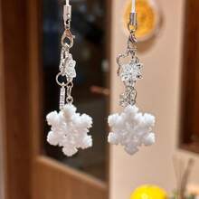 1Pc Christmas Snowflake Pendant Keychain, Mobile Phone Chain - A Christmas Gift For Best Friends - Multicolor - View 2