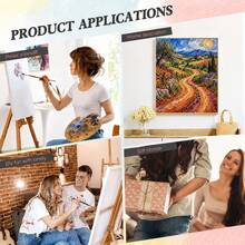 1 Set Professional Adult Digital Oil Painting Kit, DIY Coloring, Tuscan Pastoral Landscape With Winding Dirt Road, 40x50cm/15.7x19.6in, Frameless Design, Easy To Learn, Suitable For Beginners, Art Students, Enthusiasts, Home Decor, Family Activities, Relaxing Creative Gift, Holiday Gift, 2D Flat Set Includes Paints, Canvas, Brushes - 40*50cm Unframed - View 6