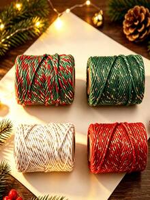 Gift Box Packaging Rope, Gift Wrapping Ribbon, Multi-Color Mixed Braided Gold Striped Cord, Suitable For Christmas Gift Wrapping, Crafts, Sewing And Holiday Decoration - Multicolor - View 4