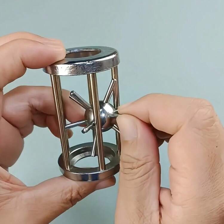 不鏽鋼拼圖球，挑戰性3D益智玩具，適合成人，情人節或生日送給男士與女士的理想禮物，14歲以上可玩的趣味派對把戲 - A - 查看 6