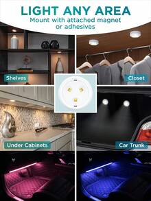 Wireless LED Strobe Light Strip With Remote Control, Mini 13-Color USB Rechargeable Anti-Collision LED Emergency Warning Light, Suitable For Car, Bedroom, Indoor (Battery Not Included) - Light - View 5
