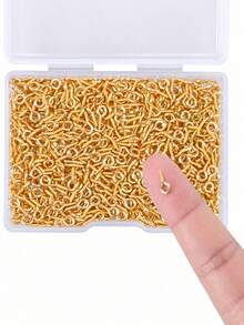 150/300pcs Small Screw Eye Pins, Mini Screw Eye Pins, Suitable For Handmade Craft Projects, Cork Bottles And DIY Jewelry Making - Silver - View 11