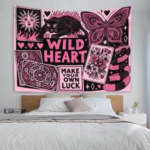 2D Flat Print 1pc Tapestry Wild Heart Mysterious Design Wall Hanging Decor Suitable For Bedroom Living Room Aesthetic High-Definition Printing Polyester Material - For Living Room Wall Decoration, 2D Flat - Multicolor - View 4