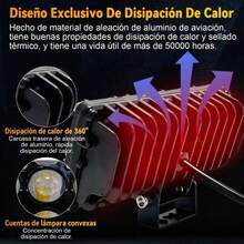 2pcs Faros Auxiliares LED con Lupa 6 Ojos para Auto y Moto 3 Modos de Luz Blanca y Ámbar Alta Luminosidad Impermeables IP67 para Niebla Carretera y Conducción Nocturna. - A - Ver 4