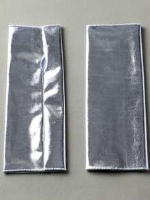 1 Pair PU Women's Long Arm Fingerless Gloves, Shiny Long Sleeve Covers For Party - Silver - View 4