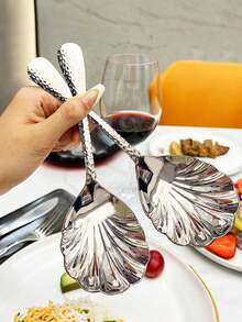 1pc/2pcs Stainless Steel Thickened Stirring Spoon, Rice Spoon, Home Dining Tableware, Kitchen Utensils, Christmas Gift - Multicolor - View 11