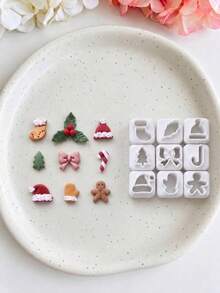 Christmas Snowman Clay Cutters For Earrings, Festive Acrylic Polymer Clay Earring Cutter Mold, Layered Body, Hat Shape, Earring Making Supplies - White - View 1