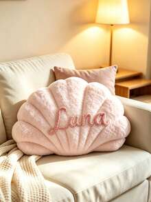 Handmade Customized Name Shell Pillow, Suitable For Sofa Or Bedside, English Letter Couple Gift, Available For Bulk Orders, Soft Bedside Decorative Cushion, Wedding Gift, Multiple Colors Available - Multicolor - View 15