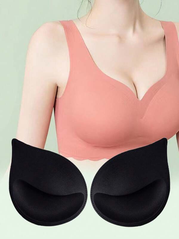 Thickened Sponge Bra Pads Breathable Gathered Cup Inserts For Camisole Tube Top Vest Women Underwear Accessories Daily Wear