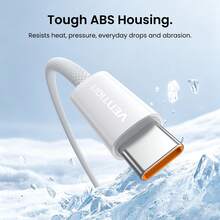 Cáp VENTION 100W PD 5A USB 3.0 Type-C đực sang đực, đầu nối ABS màu trắng, cáp sạc nhanh và đồng bộ dữ liệu cho laptop, điện thoại, máy tính bảng - Xem 7