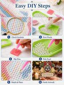 زينة رسم الماس باللؤلؤ بصورة مخصصة، تذكار أكريليك شخصي DIY للتعليق، ديكور فريد لشجرة عيد الميلاد هدية لعشاق الحيوانات الأليفة والعائلة والأصدقاء - متعدد الألوان - مشاهدة 9