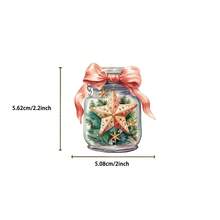 50pcs Christmas Bottle Decorative Stickers, Transparent PET Material, Warm Patterns Decorations , Suitable For Decorating Dorm Storage Boxes, Tablets, Earphone Cases And More. - Multicolor - View 3