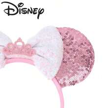Panini Crown Style Headband, Pink And White Contrast Sequin Bow, Amusement Park Costume Accessory - Multi-color - View 5