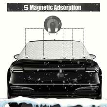 Magnetic Car Rear Window Sunshade, Anti-Theft Anti-Wind Flap Design, Upgraded Version With Hooks And Straps, Heat-Insulating UV-Blocking Rear Windshield Sunshade, Foldable Car Sunshade With Zipper Storage Bag, Universal For Sedans And SUVs - Z - View 6