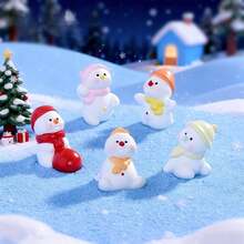 Christmas Snowman Shaped Decorative Ornament, Holiday Gift, Gift Bag Filler, Tabletop Decoration, Desk Decor, Create Christmas Atmosphere, Snow Scene DIY Decorative Ornament - Multicolor - View 2