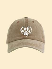 1pc Distressed Dog Paw Print Washed Baseball Cap, Classic Casual Vintage Style, Soft Sweat-Absorbing Band, Adjustable Size, Sun Protection, Versatile Retro Dad Hat - Multicolor - View 11