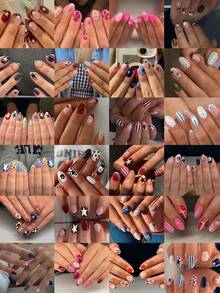 1 Box Of Short Oval French-Style Press-On Acrylic Nail Tips-Designed Specifically For Short Nails. - Multicolor - View 2