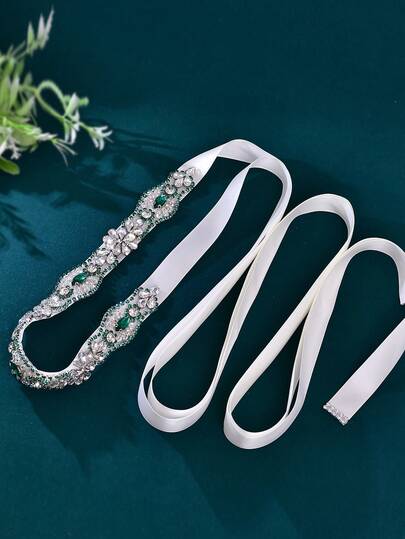 1pc Elegant Wedding Belt, Handmade Bridal Belt, Baroque Style Belt Accessory For Wedding Dress And Bridesmaid Dress, Valentine's Day Gift