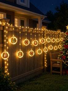 1 buah Rangkaian Lampu Hias Natal Bentuk Cincin Harapan - Lampu Peri LED, Menampilkan Pola Santa Claus, Manusia Salju, Rusa Kutub, Pohon Natal, dan Little Red Riding Hood, Ditenagai USB, 8 Mode Peredupan, Cocok untuk Pesta Natal, Hadiah Liburan, Dekorasi Rumah, Kamar Tidur, Ruang Tamu, Hadiah Tahun Baru, dan Pernikahan - MultiWarna - View 7