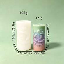 Connected Star Cylinder Silicone Mold DIY Handmade Candle Aromatherapy Plaster Soap Silicone Mold - White - View 6