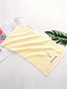 1/3 Pack 9.8*19.7 Inch 100% Pure Cotton Cactus Embroidered Hand Towel, Thickened Skin-Friendly Soft Face Towel, High Absorbency, Suitable For Shower, Kitchen Hand Drying, Makeup Removal, School, Travel And Daily Home Use - Yellow - View 12