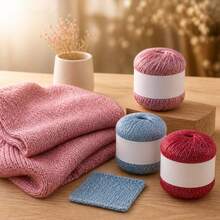 100g/Lot Colorful Unique Gold Silver Glitter Cotton Metallic Yarn Skein Crochet Thread Sweater Scarf Hat Craft Bag - A - View 4