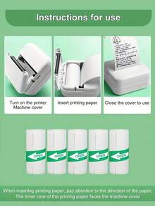 5 Rolls White Non-Adhesive Mini Printer Paper - White (Self-adhesive) - View 4