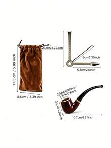 3-In-1 Pipe Set - 1 Pipe, 1 Pipe Cleaning Tool, 1 Storage Bag - Home Tool, Smoking Accessory, Holiday Gift, Birthday Gift, Gift For Friends, Halloween Gift, Christmas Gift - Multicolor - View 6