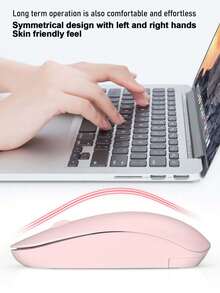 Slim Symmetrical M108 2.4G Wireless Mouse, Battery Powered,10M Stable Signal, Silent Anti-Slip Scroll Wheel, Ambidextrous Design, Plug&Play Portable Office Accessory For Laptop Desktop PC, 3 Colors(No Battery Included) - View 3