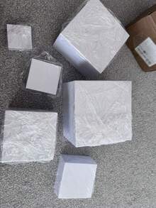 3/6件套可堆叠亚克力甜点展示架，白色长方形甜点盒，多种尺寸可选，适用于派对、自助餐、婚礼装饰、新娘送礼会、婴儿送礼会、生日派对、甜点展示、圣诞节和节日派对装饰 - 白色方形 - 查看 10