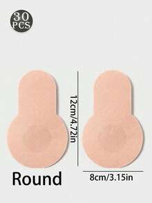 2/10/20/30/40/50/100pcs Large 8cm Disposable Self-Adhesive Breast Lift Tape, Invisible Seamless Breathable Thin Nipple Covers, Suitable For Summer - Khaki - View 11
