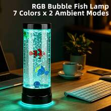 Aquarium Bubble Fish Light, Vibrant LED Lighting, 6 Color-Changing Modes, Soft Night Light, Simulated Fish Bubble Atmosphere Lamp, Suitable For Aquarium Enthusiasts, Home Decor With Realistic Tropical Fish For Relaxing Environment Night Light - View 10