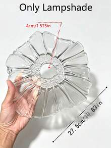 American Country Wedding Japanese Style Lampshade, Plastic Material, Suitable For Ceiling Light, Living Room Light, Bedroom Light, Bedside Light, Transparent Bar, Restaurant, Bar Counter, Pendant Light, Decorative Lighting Fixture Lampshade (Lampshade Only, Light Bulb And Cord Not Included) - Transparent Lotus Leaf 27CM - View 3