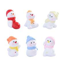 Christmas Snowman Shaped Decorative Ornament, Holiday Gift, Gift Bag Filler, Tabletop Decoration, Desk Decor, Create Christmas Atmosphere, Snow Scene DIY Decorative Ornament - Multicolor - View 5