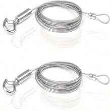 1/2/3/4/5m Heavy Duty Stainless Steel Picture Hanging Wire Rope, Practical Silver With Carabiner, Customizable Hanging Cable, Art Frame Suspension Rope, Suitable For Gallery Display And Indoor Wall Decor - Adjustable Stainless Steel Cable - View 4