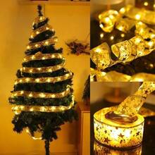 20/50/100LED Christmas Ribbon With Lights Battery Operated Indoor String Lights Christmas Tree Accessories Decoration For Christmas New Year Gifts - AA Christmas Ribbon Light String - View 25