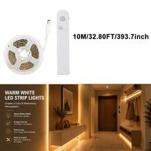 Motion Sensor LED Strip Lights, Warm White / Cool White Optional, Self-Adhesive Cuttable, USB & AAA Battery Powered(Batteries Not Included), Under Cabinet Closet Bedside Night Light - 2835 CT - View 12