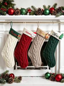 Kaos Kaki Natal Bordir 2026, Kaos Kaki Keluarga Rajut, Kaos Kaki Natal Personalisasi dengan Nama, Hadiah Liburan - MultiWarna - View 9