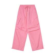 Adidas Spring/Summer Women's Loose Woven Cargo Pants, Fashionable Versatile Comfortable Casual Sports Long Pants JD1126 - Light Rose Red - View 2
