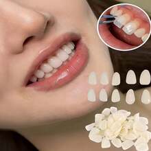 50pcs/Set White & Yellow Exquisite Versatile DIY Tooth Decor, Suitable For Men & Women Daily Wear, Fashion Personalized Jewelry Gift, Perfect For Christmas, Halloween, Thanksgiving, Party, Daily Wear, Exquisite Gift - Multicolor - View 1