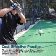 Baseball Softball Batting Swing Training Aid, Rope-Attached Baseball Hitting Practice Trainer, Front-Throwing Easy Training, Softball Batting Practice Equipment, Used To Improve Swing Accuracy, Hand-Eye Coordination And Timing - Baseball Training Rope With Hook - View 4
