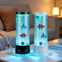 Aquarium Bubble Fish Light, Vibrant LED Lighting, 6 Color-Changing Modes, Soft Night Light, Simulated Fish Bubble Atmosphere Lamp, Suitable For Aquarium Enthusiasts, Home Decor With Realistic Tropical Fish For Relaxing Environment Night Light - View 4