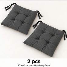 40 X 40 X 4 Cm Chair Seat Cushions, Square Polyester Chair Pads, 1, 2, 4 Or 6 Piece Packs, 8 Solid Colours - Dark Grey - View 11