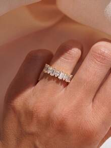 1pc Half-Circle Rectangular Eye-Shaped Ring, Elegant Party/Anniversary Women's Gift Jewelry - Horse Eye - View 6