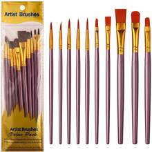 This Kit Contains 10 Painting Brushes In Different Sizes To Meet Your Diverse Creation Demands, Perfect For Number Painting & Other DIY Art Projects, Smooth Brush Tips For Easy Color Blending & Detailed Painting, Paint Brushes, Art Supplies - A - View 7