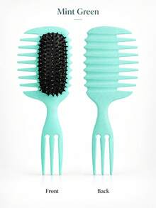 Multifunctional Curl Defining Brush With Wide Side Teeth And Sectioning Handle For Detangling And Smoothing Hair, Multiple Colors Available - Multicolor - View 14